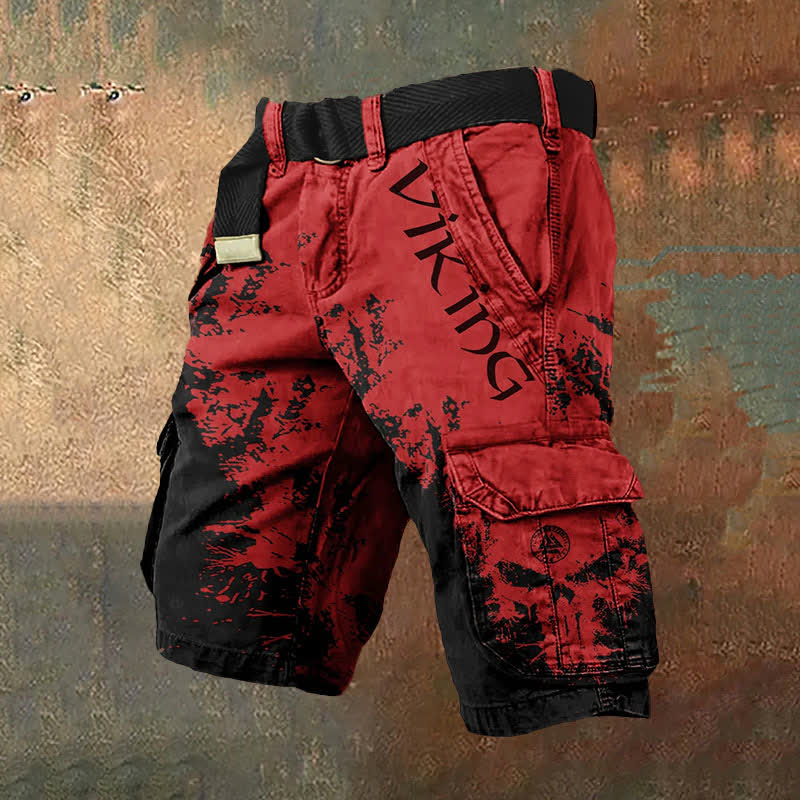 WorldNorse Viking Valknut Cargo Shorts - Red Black - US/UK/AU50，EU60 (5XL) - image 5