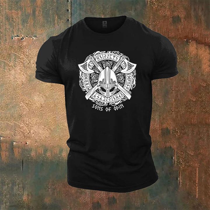 WorldNorse Viking Axe Sons of Odin T-Shirt - Black - US/UK/AU50，EU60 (5XL) - image 1