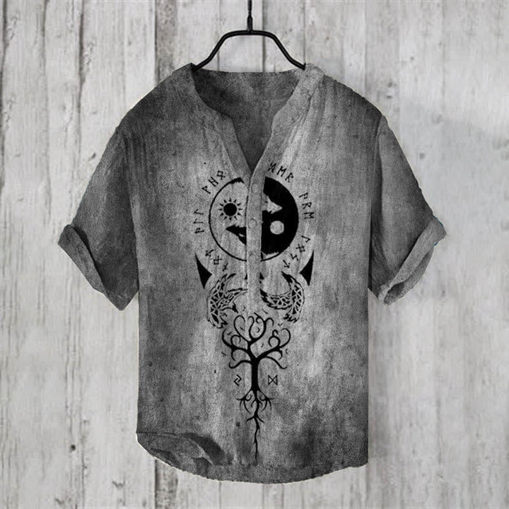WorldNorse Viking Yggdrasil Vegvisir Valknut Casual Shirt - US/UK/AU50，EU60 (5XL) - image 1