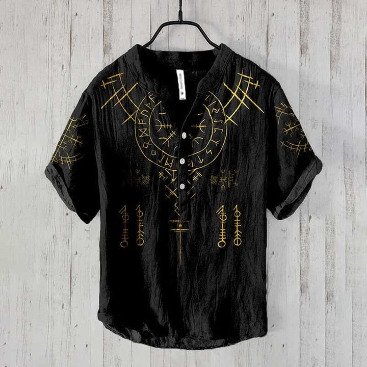 WorldNorse Viking Helm of Awe Rune Casual Shirt - Black - US/UK/AU50，EU60 (5XL) - image 1