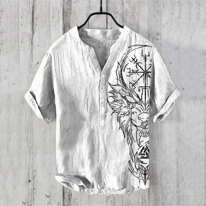 WorldNorse Viking Wolves Vegvisir Valknut Casual Shirt - US/UK/AU50，EU60 (5XL) - image 1