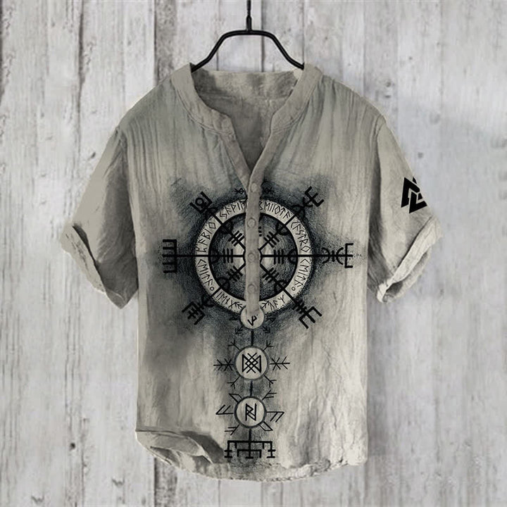 WorldNorse Viking Vegvisir Valknut Casual Shirt - US/UK/AU50，EU60 (5XL) - image 1