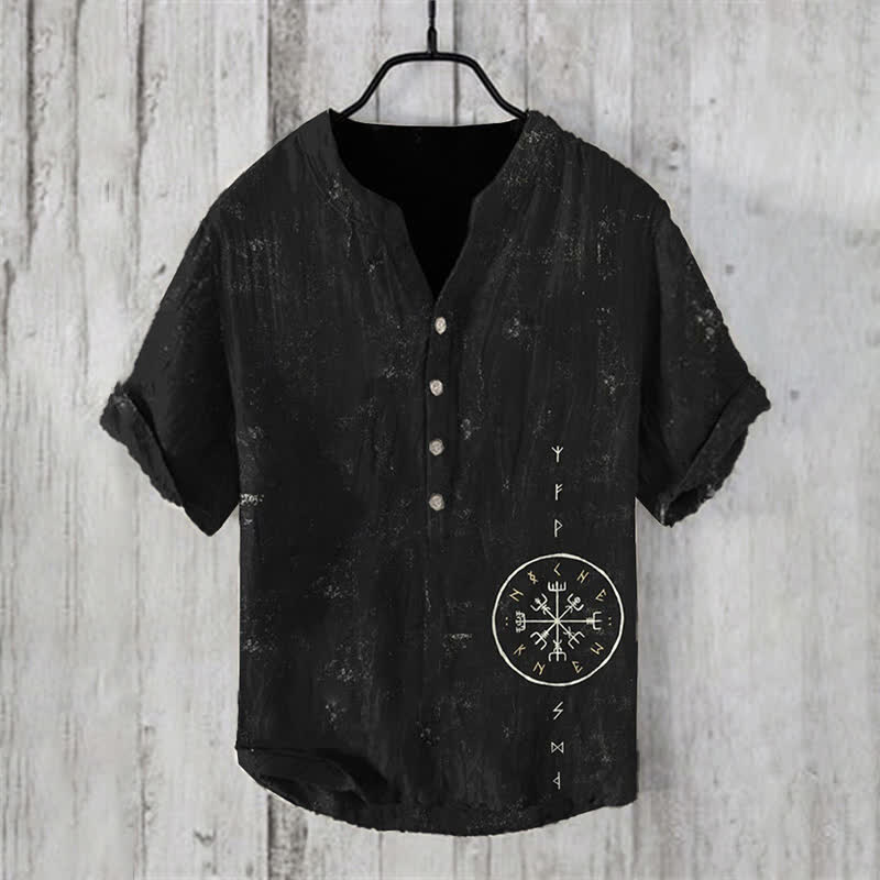 WorldNorse Viking Vegvisir Rune Casual Shirt - US/UK/AU50，EU60 (5XL) - image 1