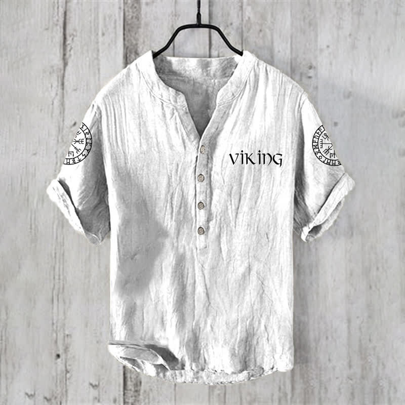 WorldNorse Viking Vegvisir Rune Casual Shirt - US/UK/AU50，EU60 (5XL) - image 0