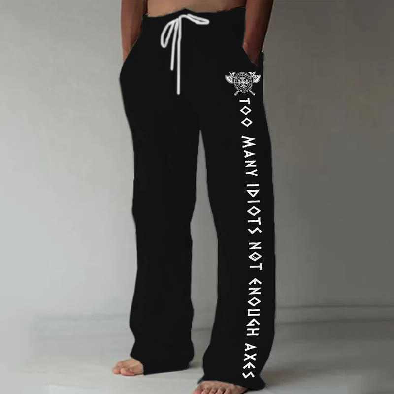 WorldNorse Viking Axe Casual Pants - Black - US/UK/AU52，EU62 (6XL) - image 1