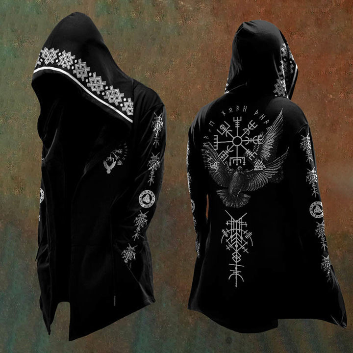 WorldNorse Triple Horn of Odin Vegvisir Hooded Jacket