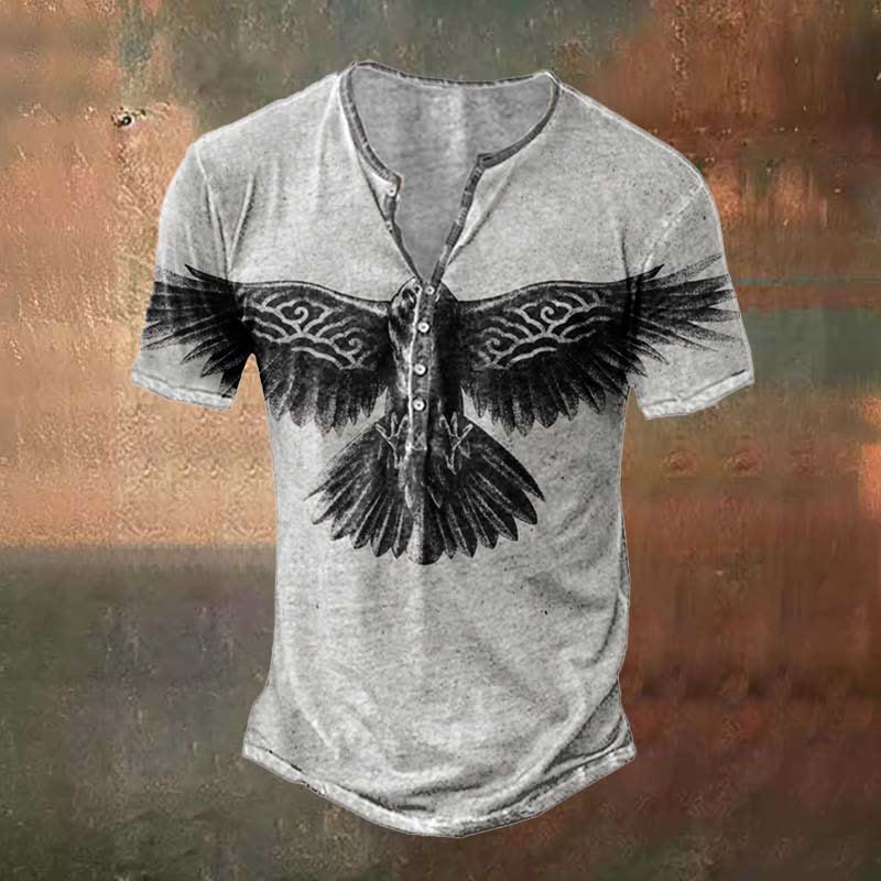 WorldNorse Vintage Raven Print T-Shirt - US/UK/AU50，EU60 (5XL) - image 0