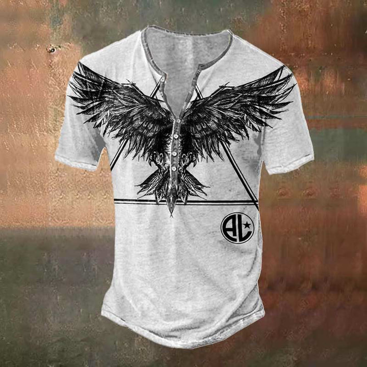 WorldNorse Vintage Raven Print T-Shirt