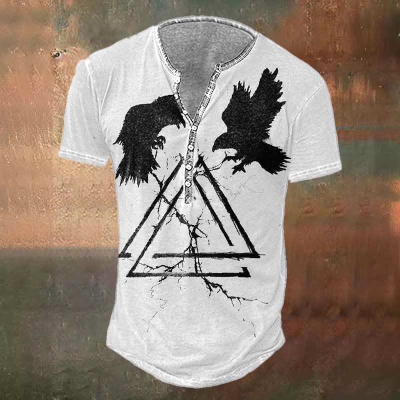 WorldNorse Viking Valknut Raven Print T-Shirt - US/UK/AU50，EU60 (5XL) - image 0