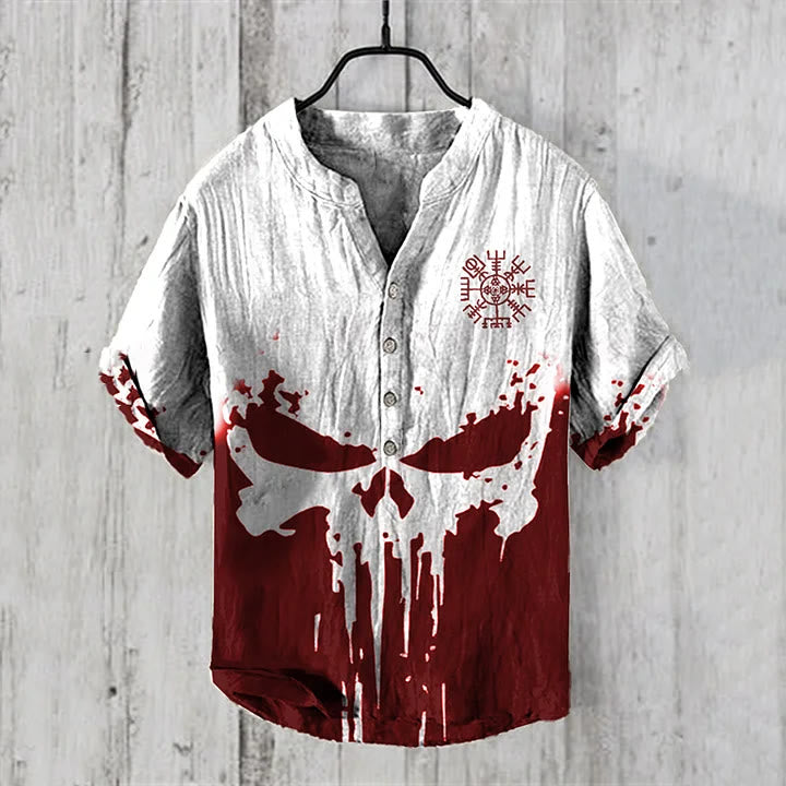 WorldNorse Viking Vegvisir Casual Shirt - Red - US/UK/AU50，EU60 (5XL) - image 1