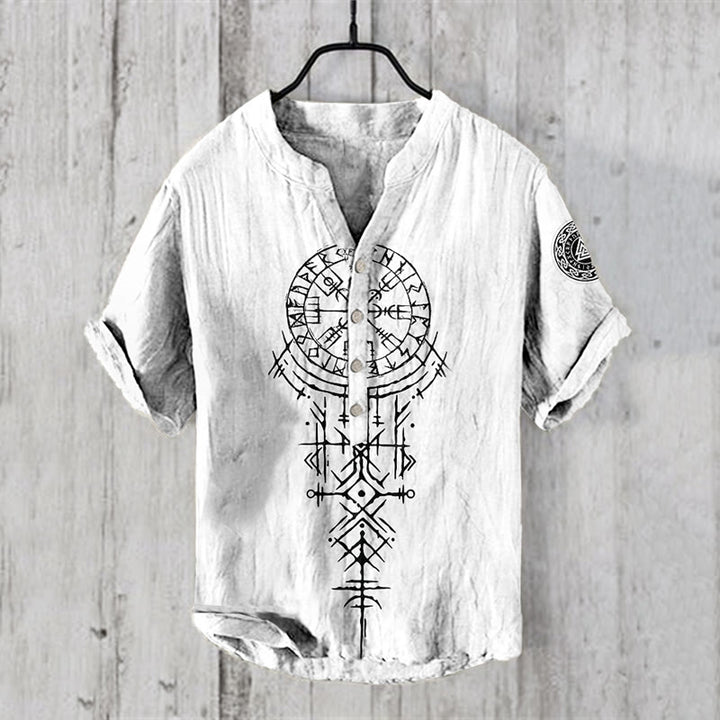 WorldNorse Viking Vegvisir Valknut Celtic Knot Casual Shirt - US/UK/AU50，EU60 (5XL) - image 0