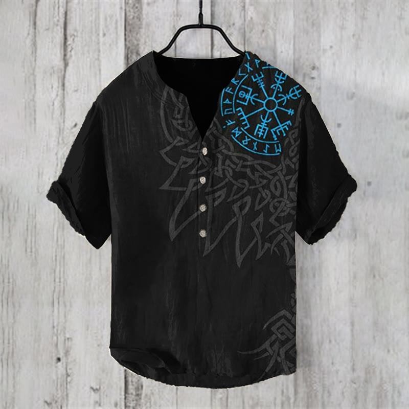 WorldNorse Viking Vegvisir Rune Casual Shirt - US/UK/AU50，EU60 (5XL) - image 0