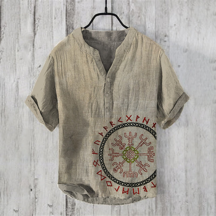 WorldNorse Viking Vegvisir Rune Celtic Knot Casual Shirt - US/UK/AU50，EU60 (5XL) - image 0