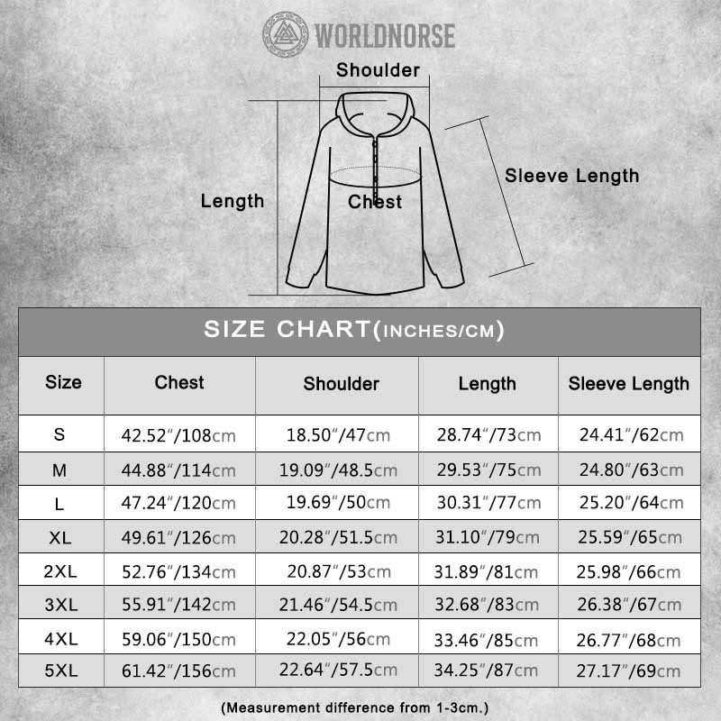 WorldNorse Viking Vegvisir Valknut Rune Yggdrasil Raven Hooded Shirt