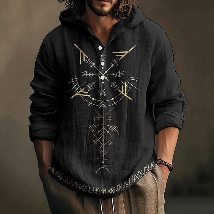 WorldNorse Vegvisir Compass Hooded Shirt