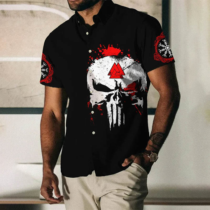 WorldNorse Valknut Helm of Awe Short Sleeve Shirt