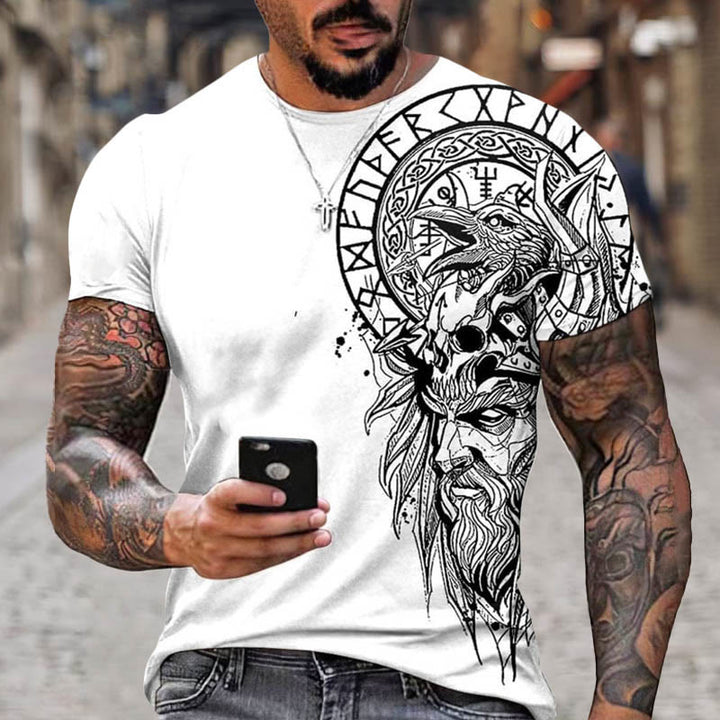WorldNorse Vegvisir Rune Raven Celtic Knot Short T-Shirt