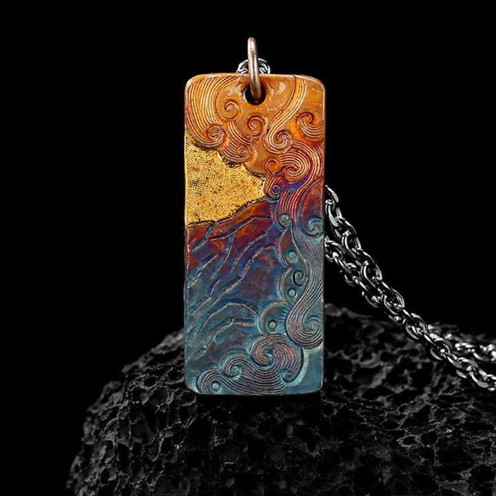 WorldNorse Valhalla Cloud Waves Inlay Necklace