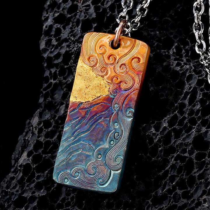 WorldNorse Valhalla Cloud Waves Inlay Necklace