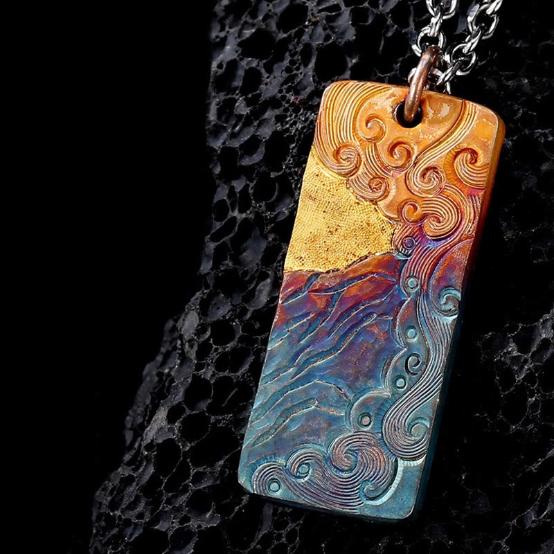 WorldNorse Valhalla Cloud Waves Inlay Necklace