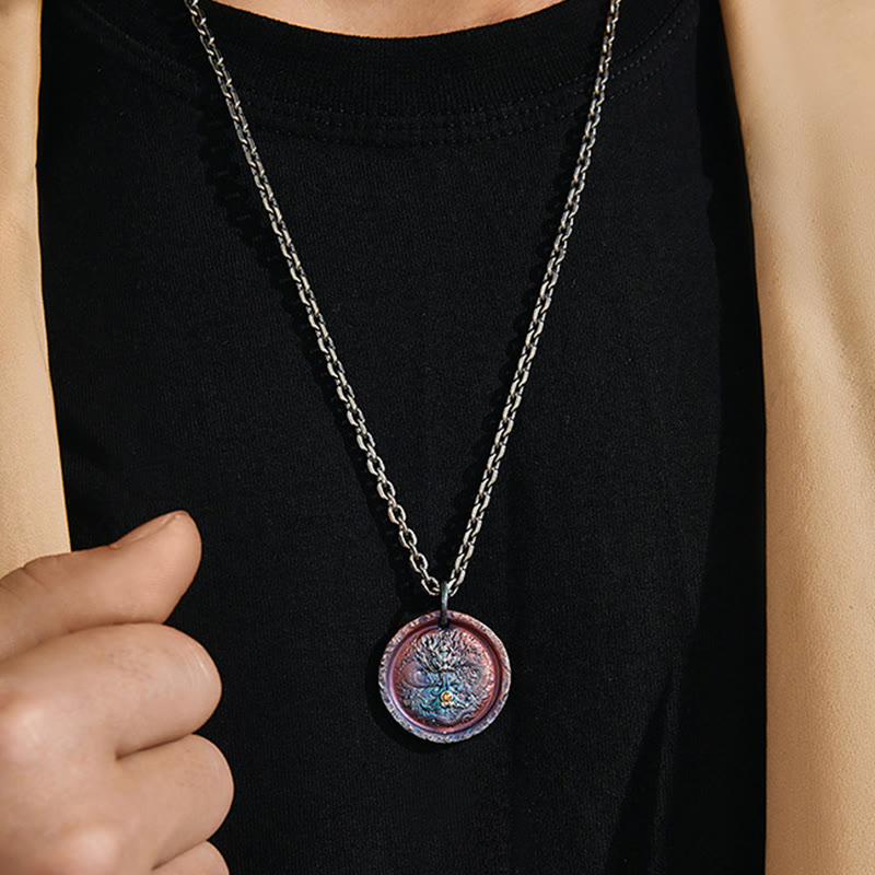WorldNorse Dragon Coil Yggdrasil Necklace