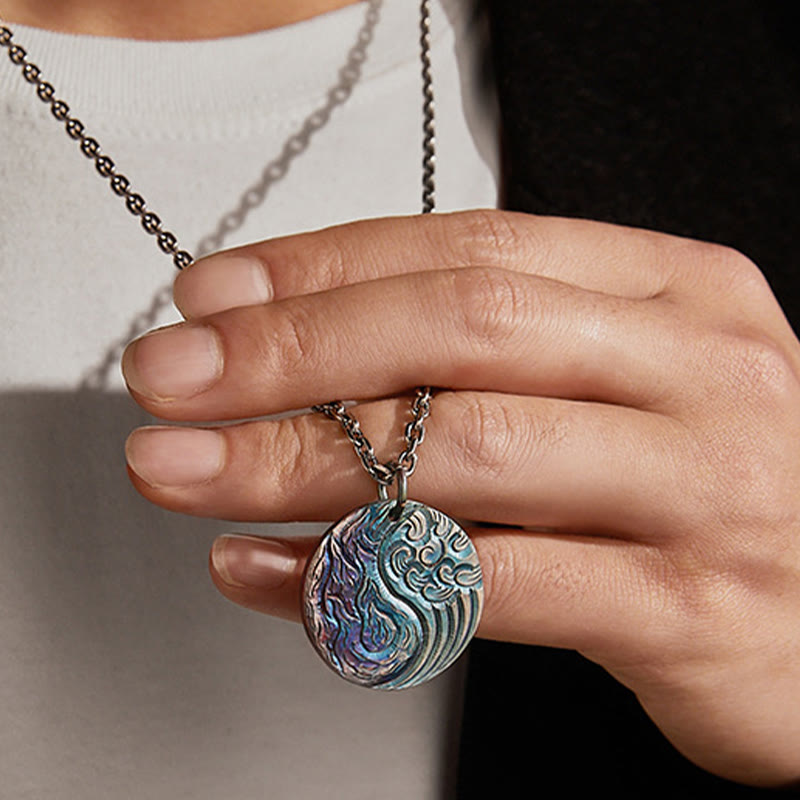WorldNorse Wave Flame Motif Dynamic Necklace