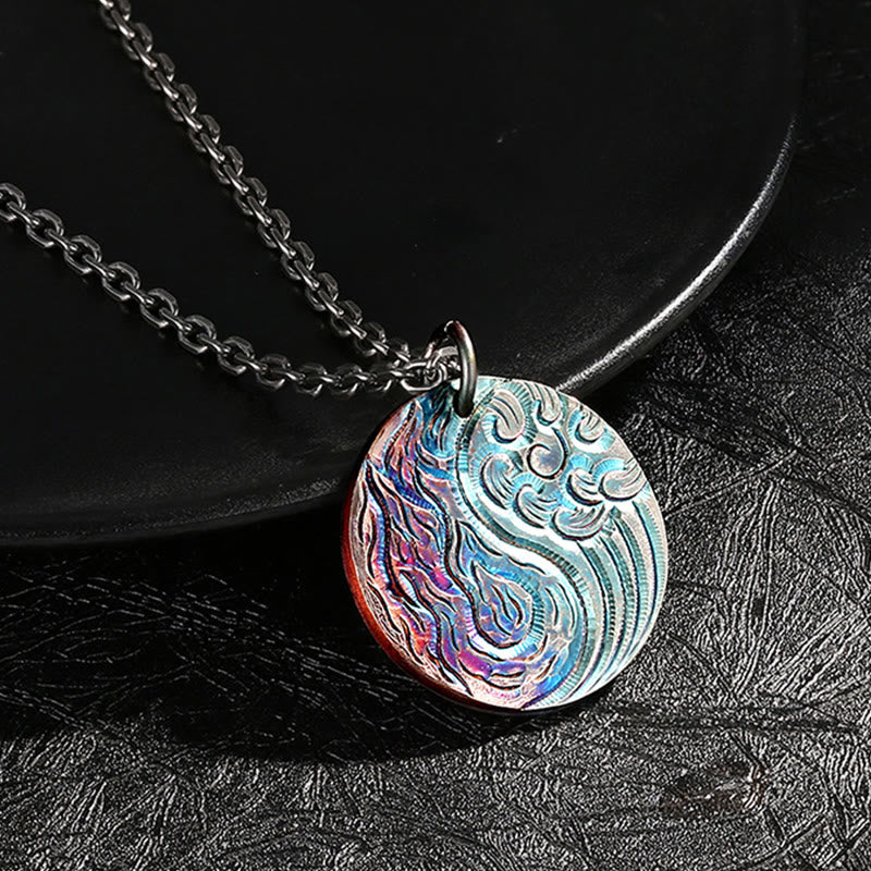 WorldNorse Wave Flame Motif Dynamic Necklace