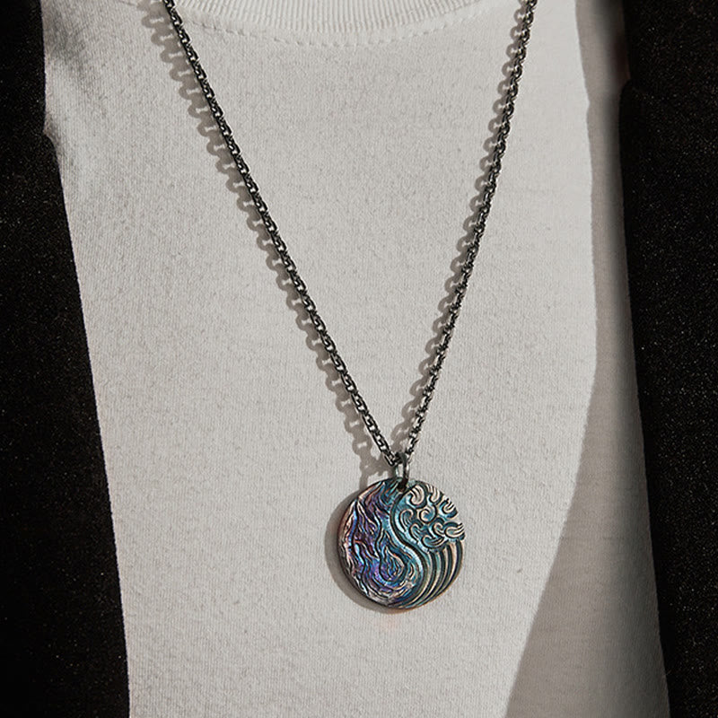 WorldNorse Wave Flame Motif Dynamic Necklace