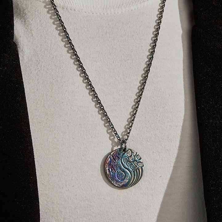 WorldNorse Wave Flame Motif Dynamic Necklace