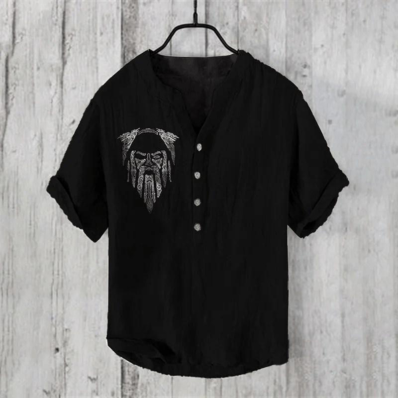 WorldNorse Viking Ragnar Lothbrok Warrior Casual Shirt - US/UK/AU50，EU60 (5XL) - image 0