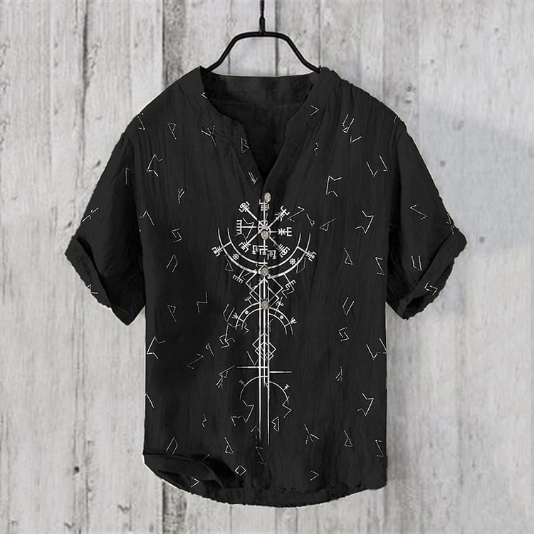 WorldNorse Rune Compass Vegvisir Casual Shirt - US/UK/AU50，EU60 (5XL) - image 1
