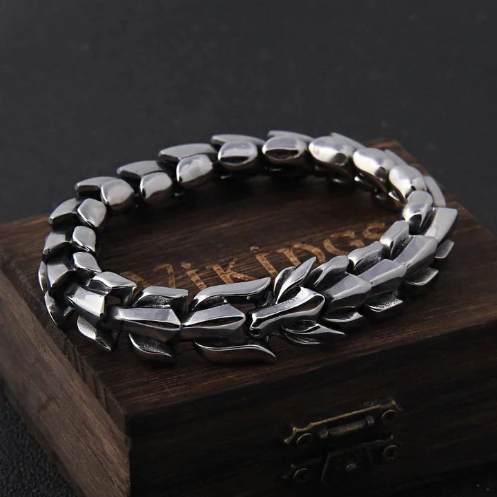 WorldNorse 925 Sterling Silver Protection Force Dragon Bracelet - 21cm - image 0