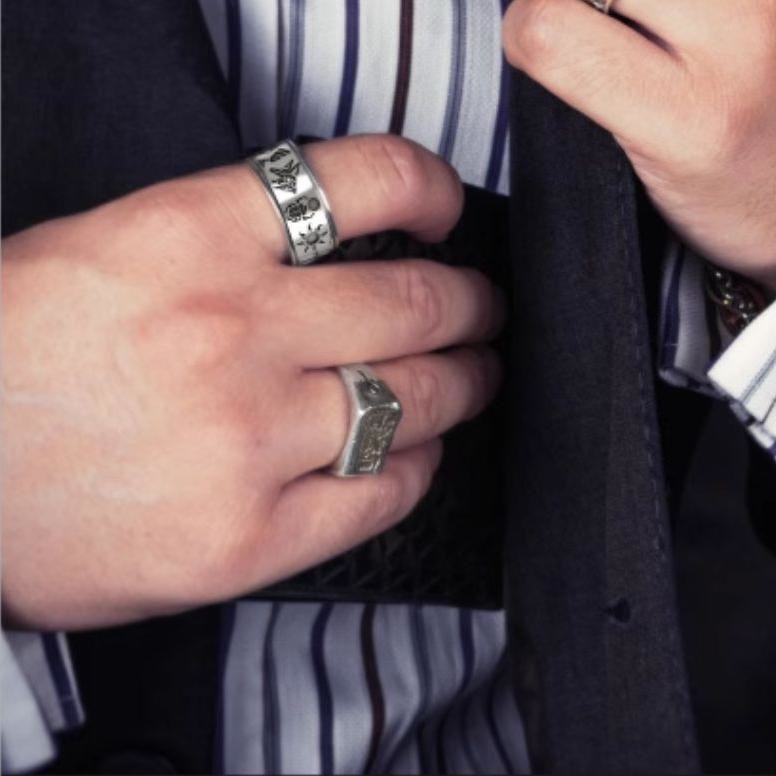 WorldNorse 925 Sterling Silver Runes Ring - image 1