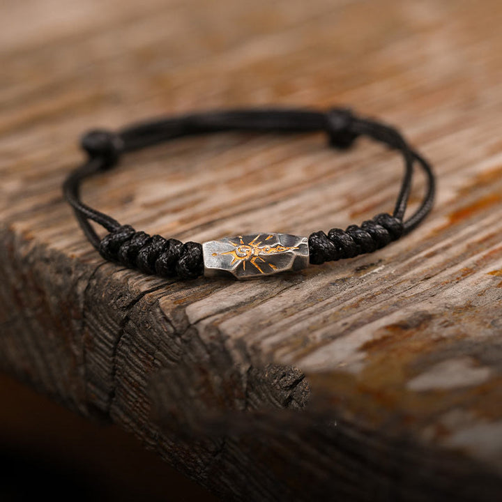 WorldNorse 925 Sterling Silver Wishing Stone Bracelet - Black - Retro Silver - image 4