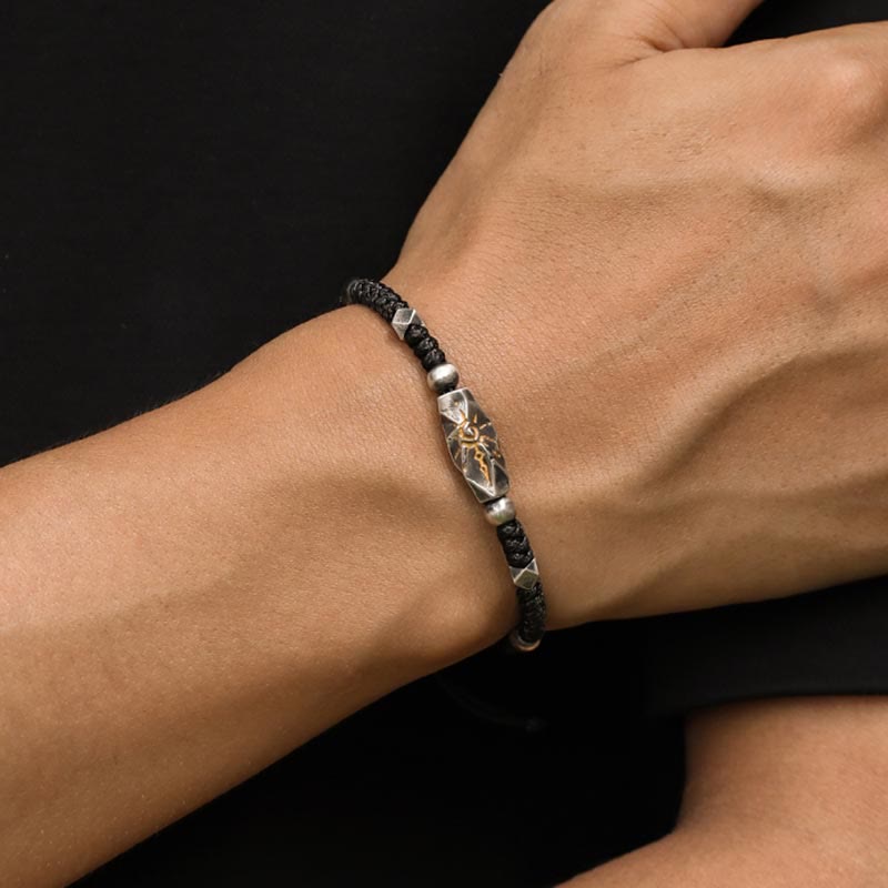 WorldNorse 925 Sterling Silver Wish Emblem Hammered Bracelet - image 7