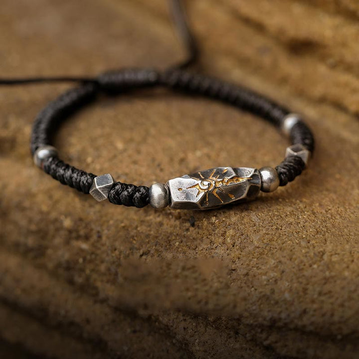 WorldNorse 925 Sterling Silver Wish Emblem Hammered Bracelet - Retro Silver - image 6