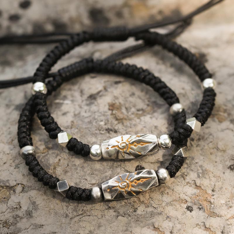 WorldNorse 925 Sterling Silver Wish Emblem Hammered Bracelet - image 0