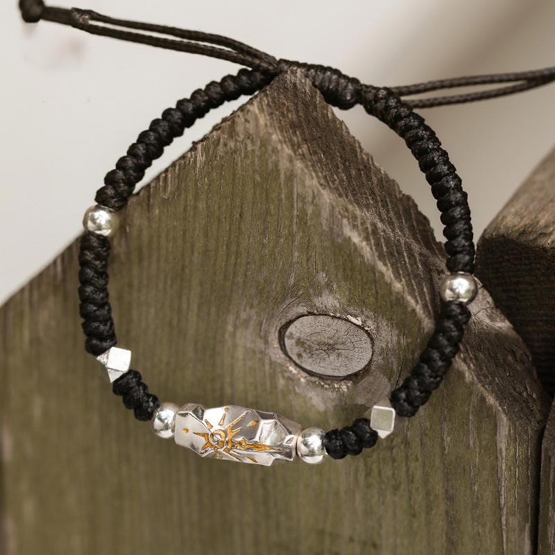 WorldNorse 925 Sterling Silver Wish Emblem Hammered Bracelet - image 2