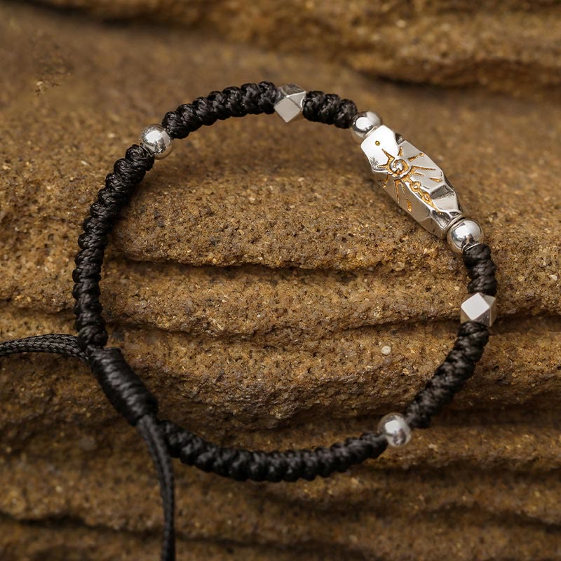 WorldNorse 925 Sterling Silver Wish Emblem Hammered Bracelet - Silver - image 1