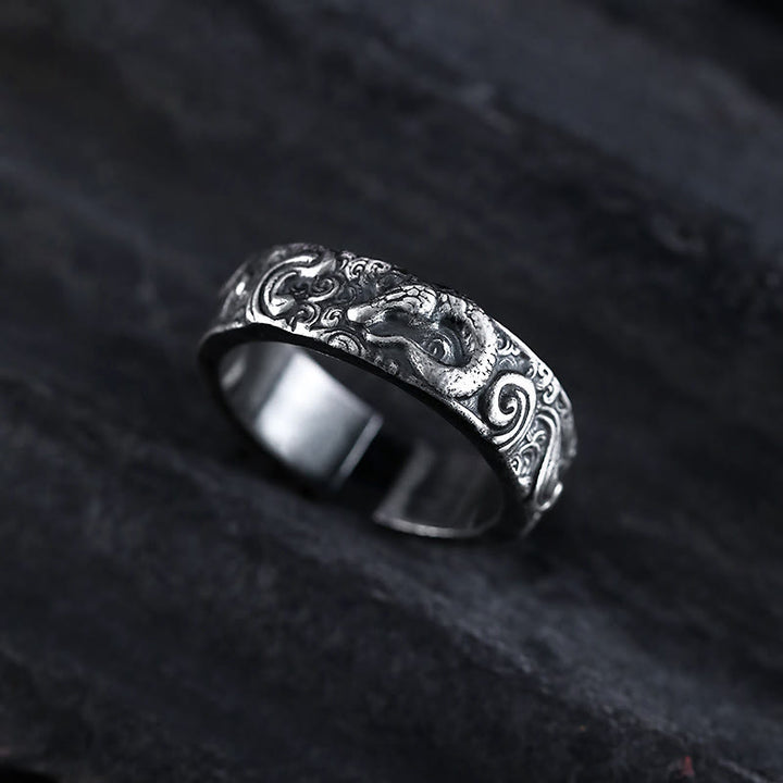 WorldNorse 925 Sterling Silver Retro Snake Ring - Adjustable - image 0