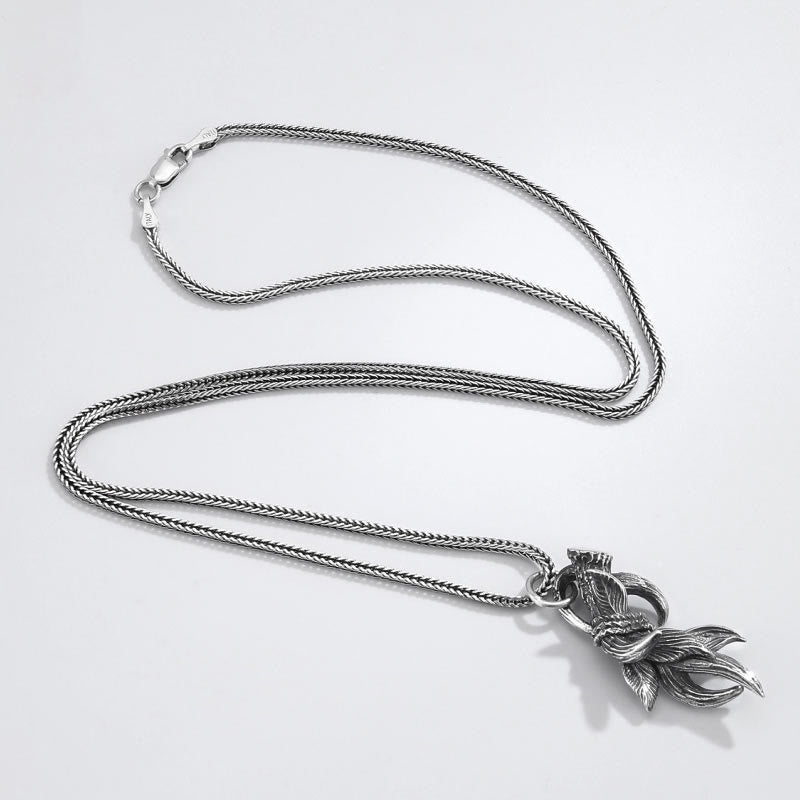 WorldNorse 925 Sterling Silver Deer Horns Necklace - image 8