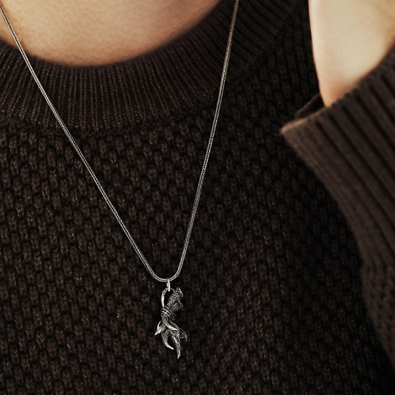 WorldNorse 925 Sterling Silver Deer Horns Necklace - image 1