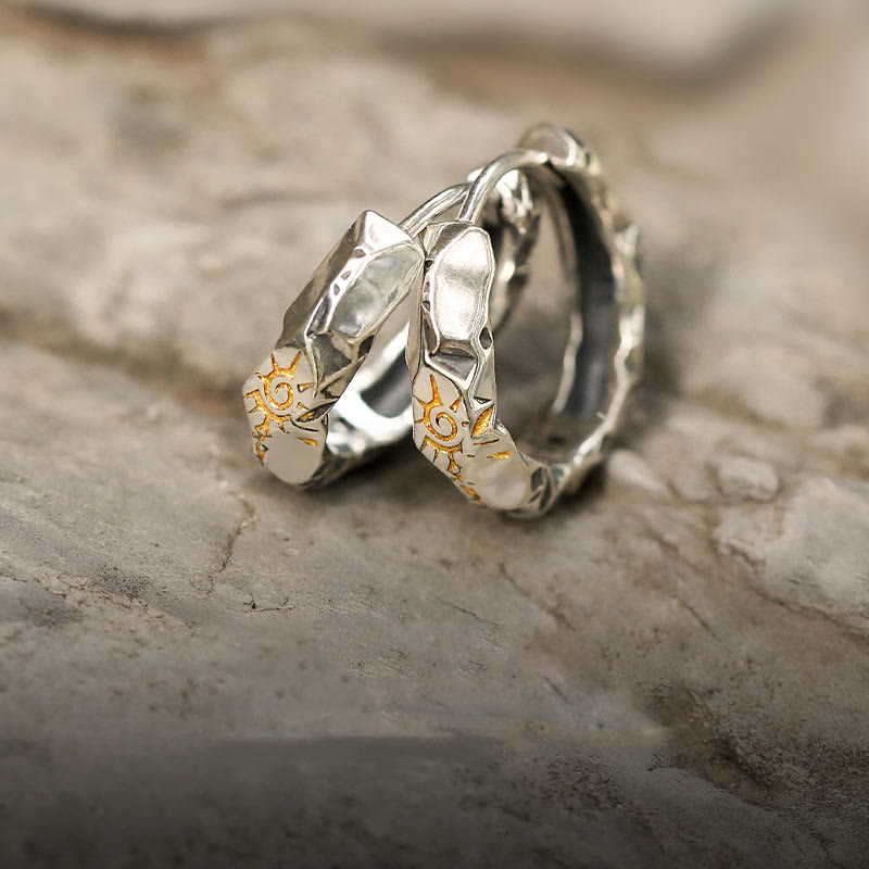 WorldNorse 925 Sterling Silver Wish Emblem Hammered Earrings - Silver - image 8