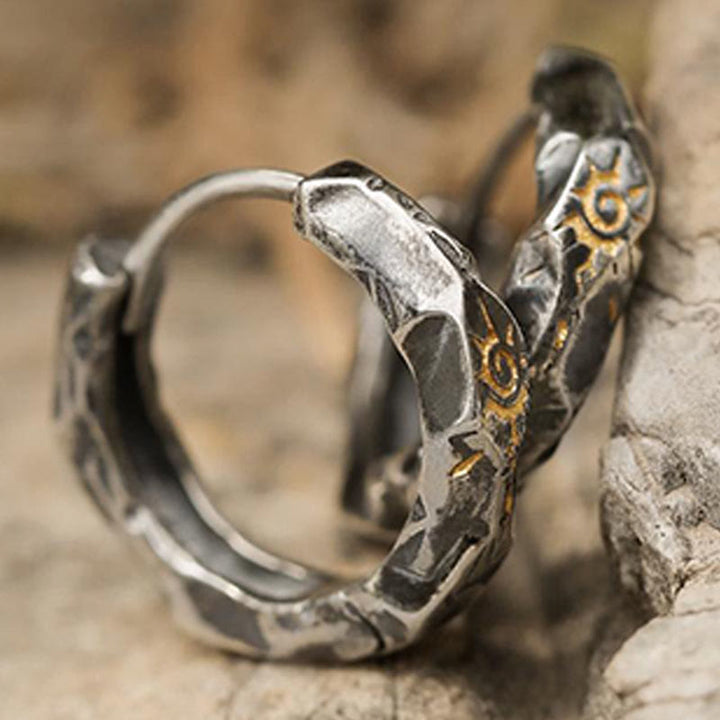 WorldNorse 925 Sterling Silver Wish Emblem Hammered Earrings - image 4