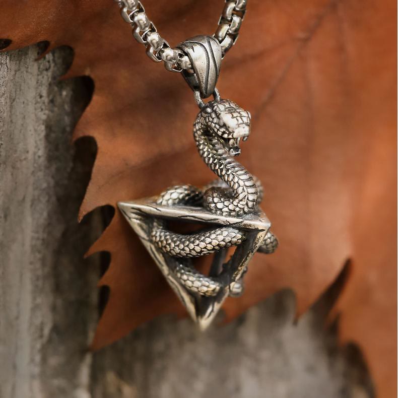 WorldNorse 925 Sterling Silver Snake Necklace - 60cm Titanium Steel Square Chain - image 4