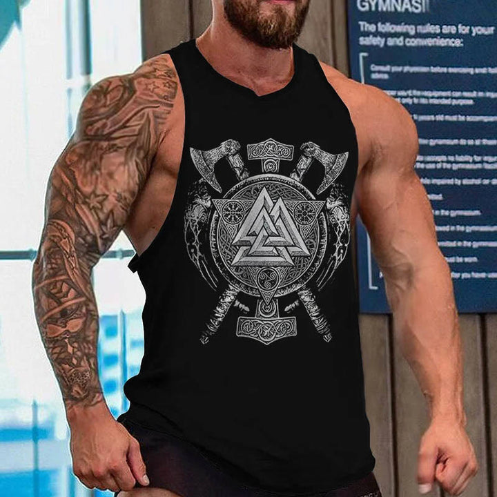 WorldNorse Valknut Viking Axe Mjolnir Celtic Knot Vest - US/UK/AU52，EU62 (6XL) - image 0