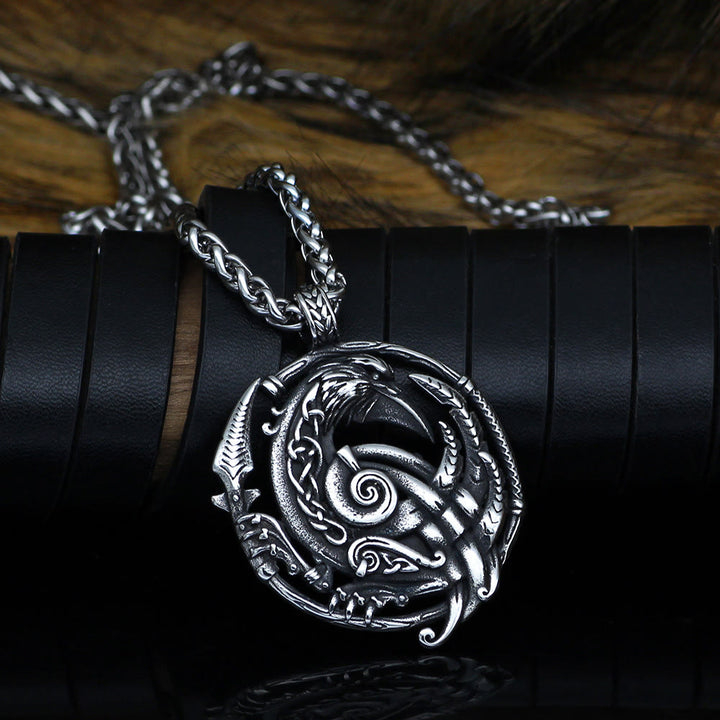 WorldNorse Vintage Raven Celtic Knot Necklace - image 1