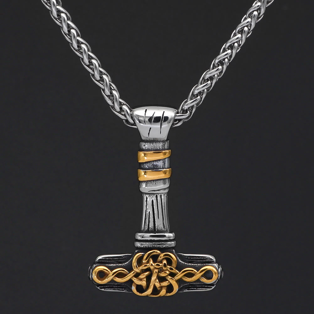 WorldNorse Thor's Hammer Golden Rune Necklace - image 2