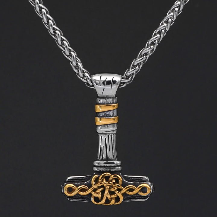 WorldNorse Thor's Hammer Golden Rune Necklace - image 2
