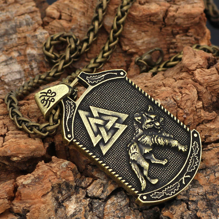 WorldNorse Celtic Wolf Odin's Symbol Yggdrasil Necklace